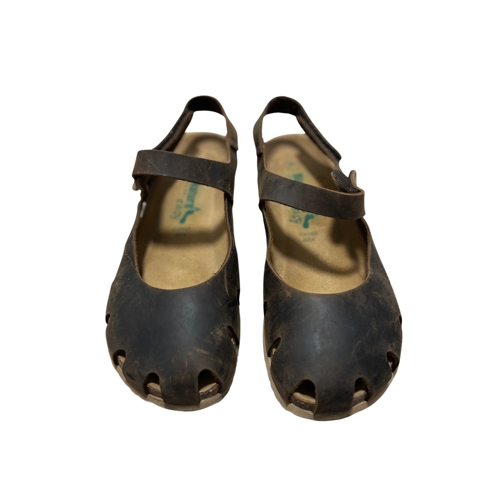 BioNatura Easy Brown Leather Mary Jane Slingback Sandals Made in ItalySize38 7.5